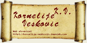 Kornelije Vesković vizit kartica